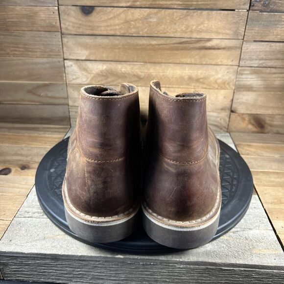 Clarks Men's Size 11 Bushacre 2 Chukka Boot Brown Leather Shoes Lace Up - Picture 4 of 10